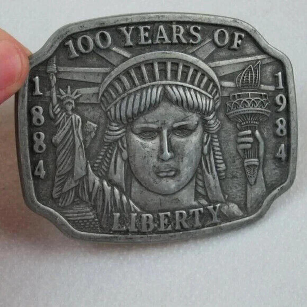 Vintage Belt Buckle Statue of Liberty Pewter Metal 100th Anniversary 1984 - Picture 10 of 14